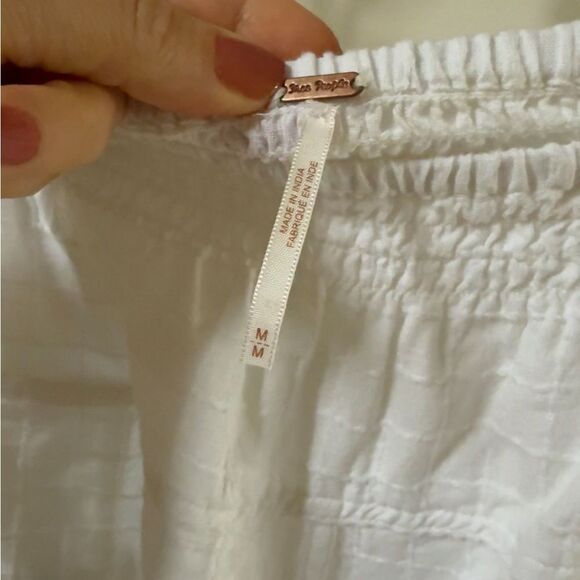 Free People Check It Out Tonal Embroidered Pants in Ivory M - Picture 15 of 16